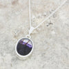 Derbyshire Blue John Small Oval Reversible Pendant and Chain