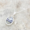 Derbyshire Blue John Small Oval Reversible Pendant and Chain