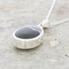 Derbyshire Blue John Small Oval Reversible Pendant and Chain