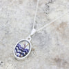 Derbyshire Blue John Small Oval Reversible Pendant and Chain