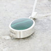 Derbyshire Blue John Small Oval Reversible Pendant and Chain