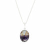 Derbyshire Blue John Medium Oval Reversible Pendant and Chain
