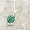 Derbyshire Blue John Medium Oval Reversible Pendant and Chain