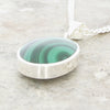 Derbyshire Blue John Medium Oval Reversible Pendant and Chain