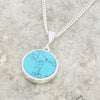 Derbyshire Blue John Reversible Round Pendant and Chain