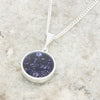 Derbyshire Blue John Reversible Round Pendant and Chain