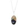 Derbyshire Blue John Large Oval Reversible Pendant and Chain
