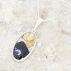Derbyshire Blue John Large Oval Reversible Pendant and Chain