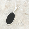 Derbyshire Blue John Large Oval Reversible Pendant and Chain