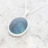Derbyshire Blue John Large Oval Reversible Pendant and Chain