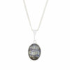 Derbyshire Blue John Oval Reversible Pendant and Chain