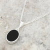 Derbyshire Blue John Oval Reversible Pendant and Chain