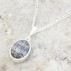 Derbyshire Blue John Oval Reversible Pendant and Chain