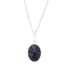 Derbyshire Blue John Oval Reversible Pendant and Chain