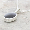Derbyshire Blue John Oval Reversible Pendant and Chain