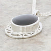 Whitby Jet Sterling Silver Oval Celtic Pendant and Chain
