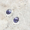 Derbyshire Blue John Sterling Silver Oval Celtic Drop Earrings