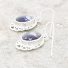 Derbyshire Blue John Sterling Silver Oval Celtic Drop Earrings