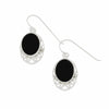 Whitby Jet Sterling Silver Oval Celtic Drop Earrings