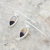 Derbyshire Blue John Sterling Silver Teardrop Shape Drop Earrings