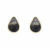 Derbyshire Blue John 9ct Yellow Gold Pear Shape Stud Earrings