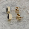 Derbyshire Blue John 9ct Yellow Gold Round Stud Earrings