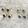 Derbyshire Blue John 9ct Yellow Gold Stud Earrings | H&H