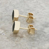 Whitby Jet 9ct Yellow Gold Round Stud Earrings