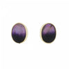 Derbyshire Blue John 9ct Yellow Gold Oval Stud Earrings