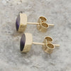 Derbyshire Blue John 9ct Yellow Gold Oval Stud Earrings