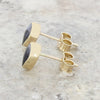 Derbyshire Blue John 9ct Yellow Gold Teardrop Shape Stud Earrings