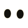 Whitby Jet 9ct Yellow Gold Oval Stud Earrings