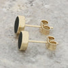 Whitby Jet 9ct Yellow Gold Small Oval Stud Earrings