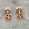 Whitby Jet 9ct Rose Gold Round Stud Earrings