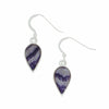 Derbyshire Blue John Sterling Silver Teardrop Drop Earrings