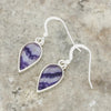 Derbyshire Blue John Sterling Silver Teardrop Drop Earrings