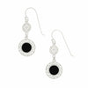 Whitby Jet Sterling Silver Round Celtic Drop Earrings