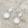 Whitby Jet Sterling Silver Round Celtic Drop Earrings
