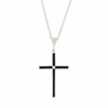 Whitby Jet Sterling Silver Cross Pendant and Chain