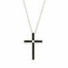 Whitby Jet Sterling Silver Cross Pendant and Chain