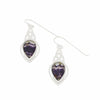 Derbyshire Blue John Sterling Silver Teardrop Celtic Drop Earrings