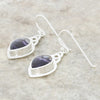 Derbyshire Blue John Sterling Silver Teardrop Celtic Drop Earrings