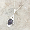 Derbyshire Blue John Sterling Silver Teardrop Celtic Pendant and Chain
