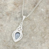 Derbyshire Blue John Sterling Silver Teardrop Celtic Pendant and Chain