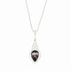 Derbyshire Blue John Sterling Silver Teardrop Celtic Pendant and Chain