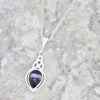 Derbyshire Blue John Sterling Silver Teardrop Celtic Pendant and Chain