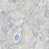 Derbyshire Blue John Sterling Silver Teardrop Celtic Pendant and Chain