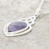 Derbyshire Blue John Sterling Silver Teardrop Celtic Pendant and Chain