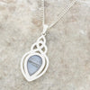 Derbyshire Blue John Sterling Silver Teardrop Celtic Pendant and Chain