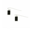 Whitby Jet Sterling Silver Rectangular Drop Earrings